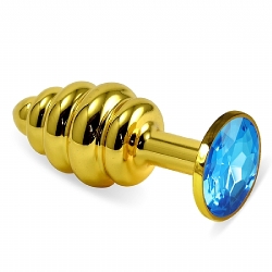  Mavi Küçük boy gold anal plug ( GAY PLUG