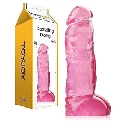  Dazzling Dong Jel Dildo Pembe 22 cm