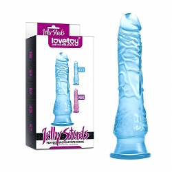  Mavi Jel Dokulu 21.5 CM Vantuzlu Dildo Penis