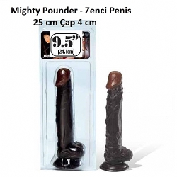  Mighty Pounder Zenci 24 cm( VANTUZLU PENİS