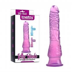  Mor Jel Dokulu 21.5 CM Vantuzlu Dildo Penis 