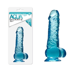  Quartz Aqua Şeffaf Jel Dildo 18 cm