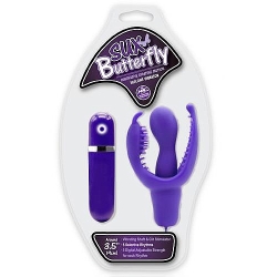  Sux Butterfly Klitoral Uyarıcılı Silikon Vibratör - Mor