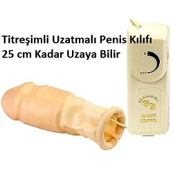  Titreşimli uzatmalı penis kılıfı