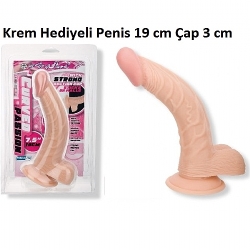  Vantuzlu Realistik Penis  Curved Passion 19- cm